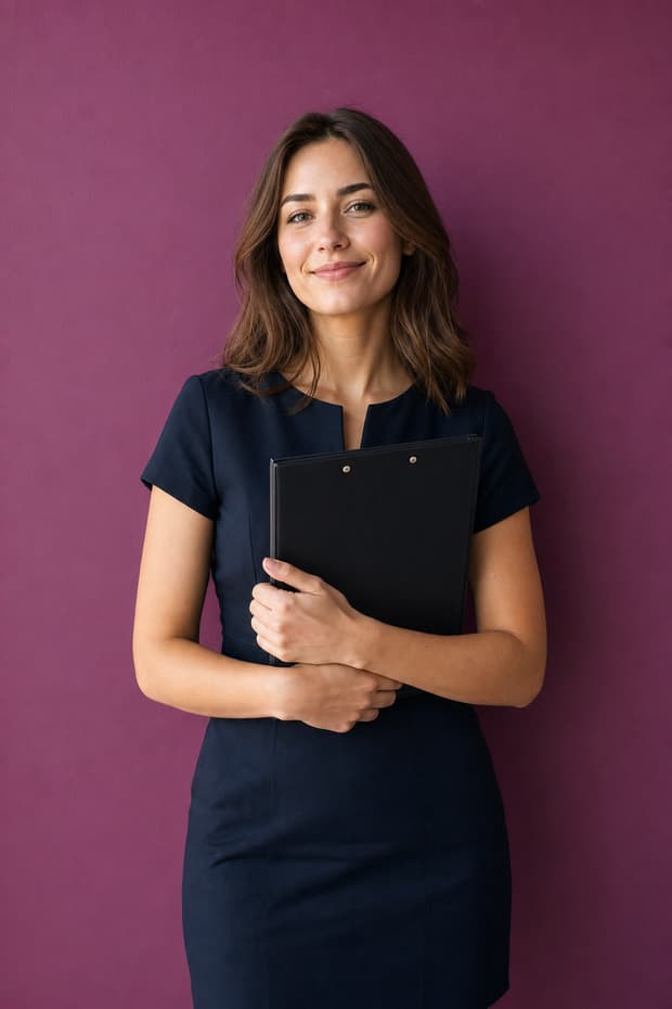 A new event planner holding a clipboard